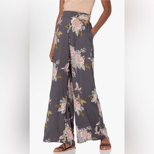 NWT Angie Floral Wide Leg Pant with Self Tie